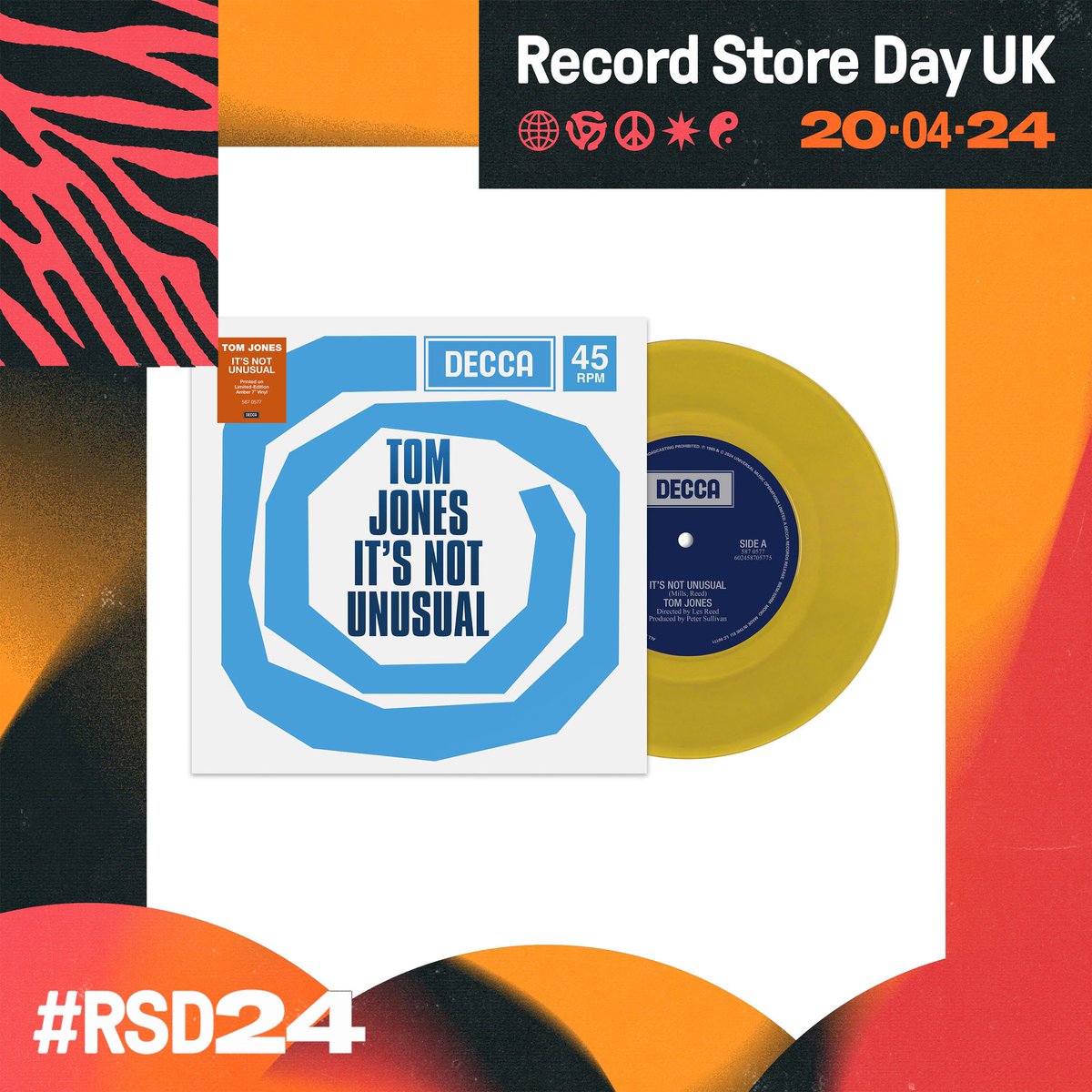 Today for @recordstoreday a very special release of It’s Not Unusual on limited edition 7” amber vinyl, the first time it’s been available since 1965! Find this unique piece of musical history at your local participating shop and join the party! #RSD24: recordstoreday.co.uk/stores/