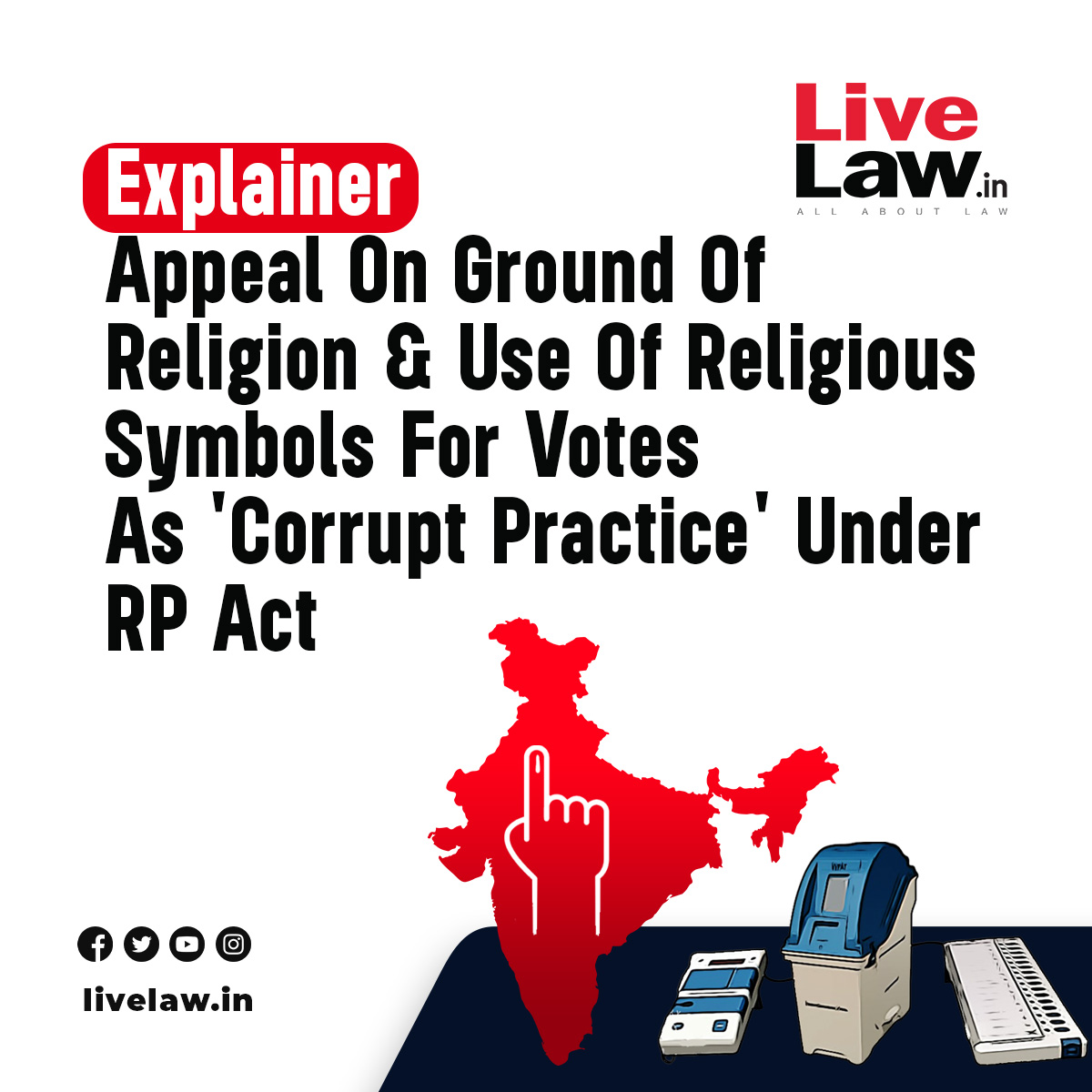 LiveLawIndia's tweet photo. In this election season, all voters need to understand how the law prohibits the appeal to votes on the ground of religion and the use of religious symbols in elections.

Section 123 of the Representation of the People Act, 1951 specifies the acts which are deemed to be "corrupt practices" in elections. Sub-sections (3) and (3A) are relevant for the purposes of this article.

Read more: https://t.co/BYjNRfYoGL