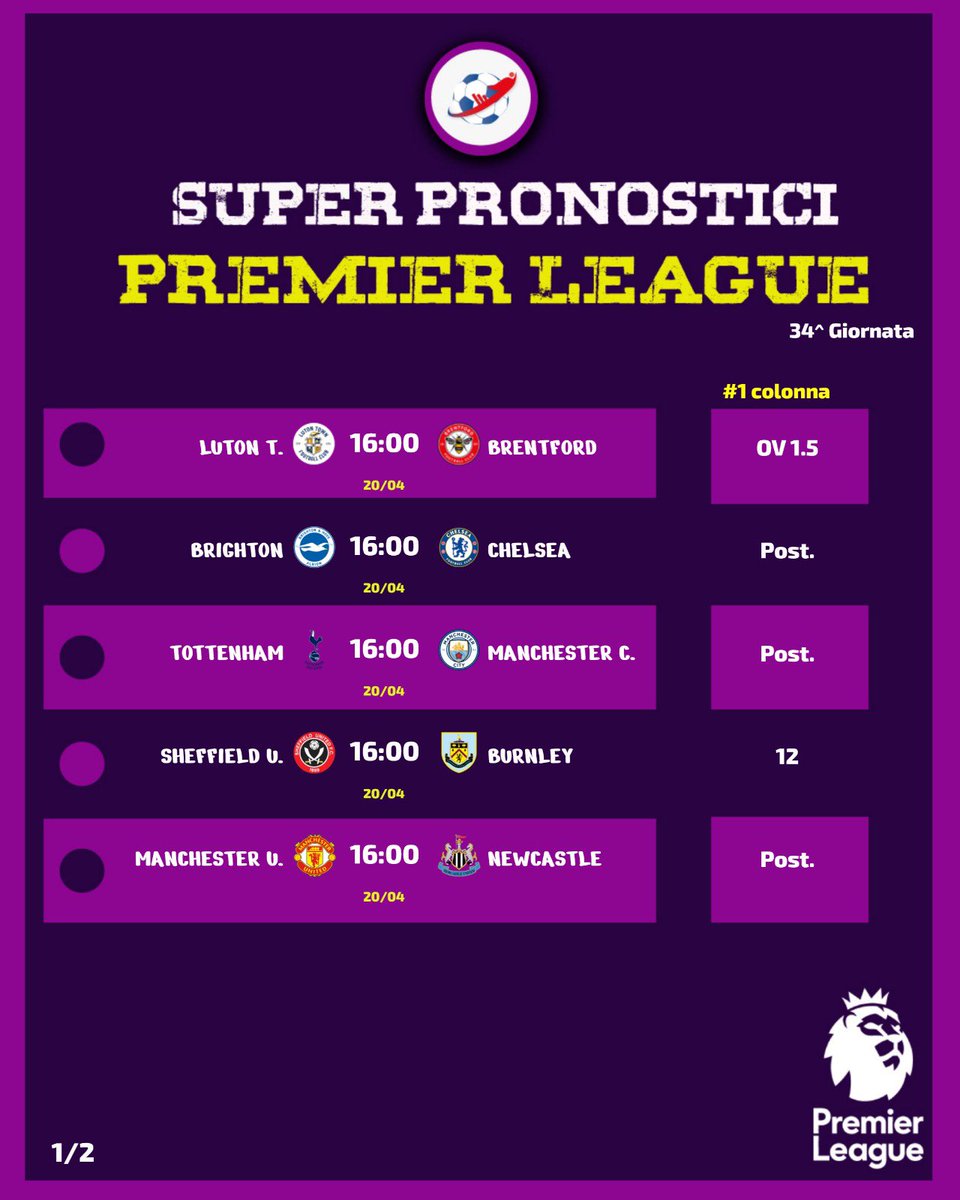 SuperPronostici's tweet photo. Pronostici Premier League 34^ Giornata
Altri pronostici https://t.co/FEcqxZBbZu

.
.
#20Aprile #CagliariJuve #PremierLeague https://t.co/YBWwgzDo3P