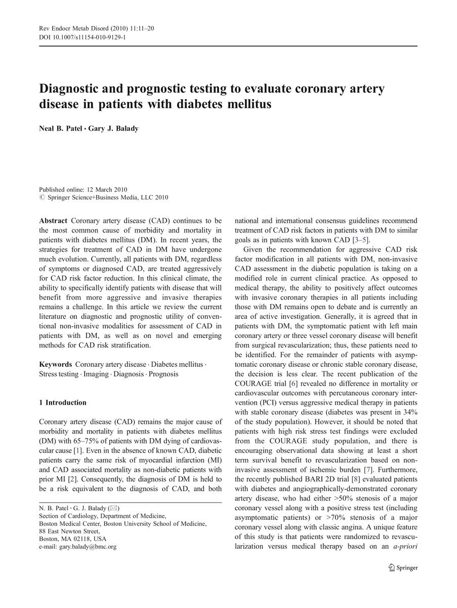 Diagnostic and prognostic testing to evaluate coronary artery disease in patients with diabetes mellitus eurekamag.com/research/052/5…