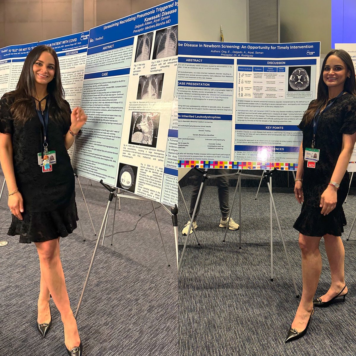 I was thrilled to present six posters at Residents’ Research Day. I enjoyed collaborating with my colleagues. Poster 2: KD & Necrotizing Pneumonia, and Poster 3: Krabbe Disease. #Pediatrics #Peds #AAP #NYC #WomeninMedicine #Children #LatinasInMedicine #Medicine #Research #MedEd