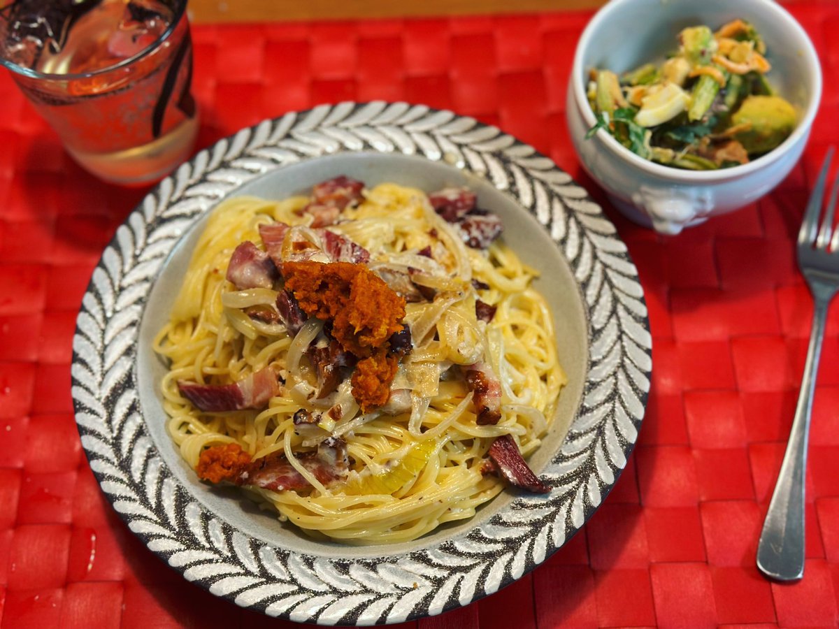 まゆさんに貰ったウニ使ってクリームパスタ🍝 #dinner #おうちごはん