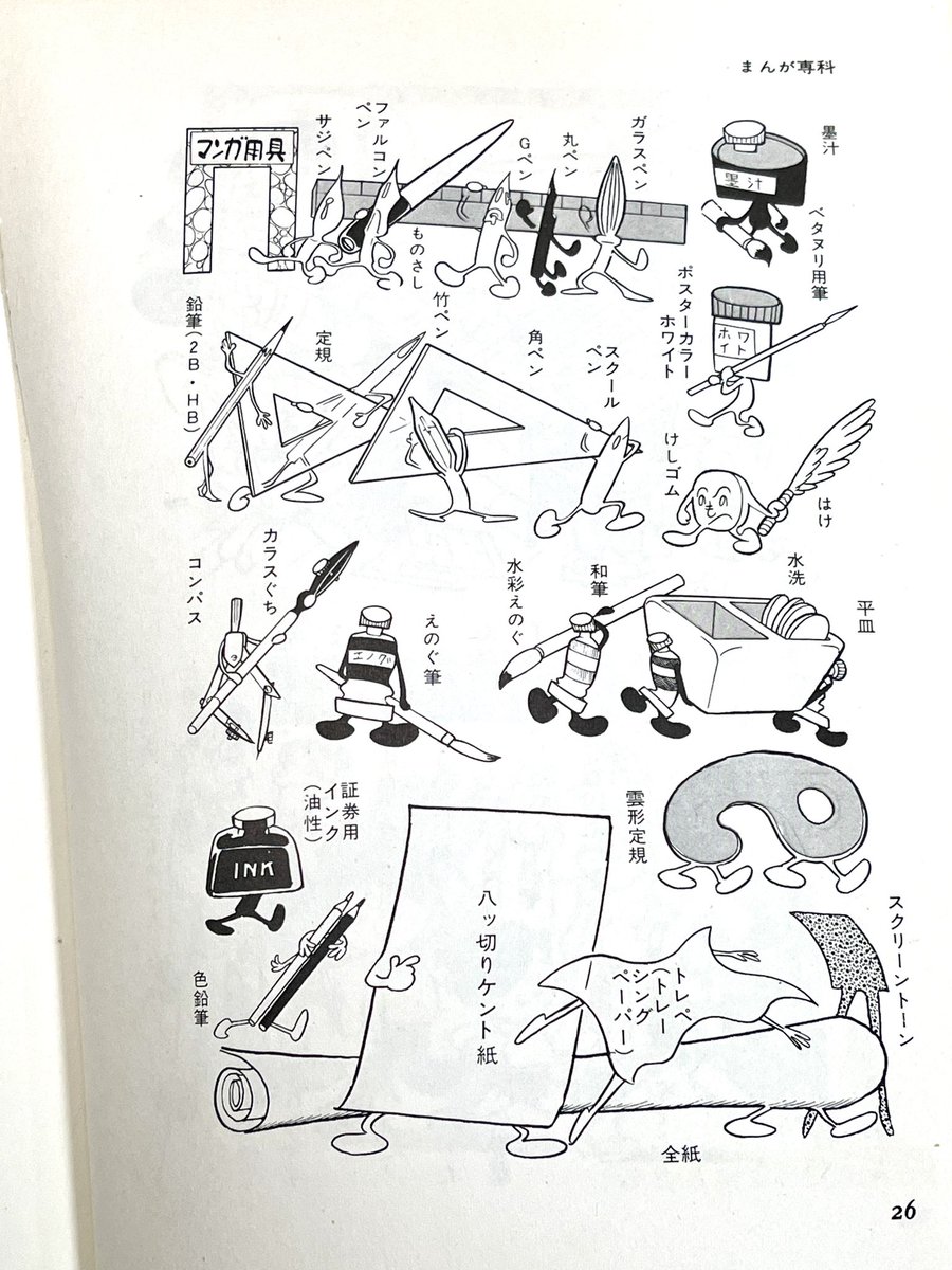 1970年頃の漫画家に必要な
道具はこんな感じだった(^^) 