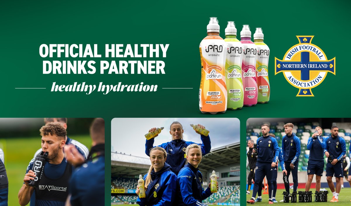 Two more years with @IrishFA as the Offical Healthy Drinks Partner🤝

Proud to hydrate the @NorthernIreland Men's & Women's International Teams with our #HealthyHydration 

Read more 👉 iprohydrate.com/partners/footb…