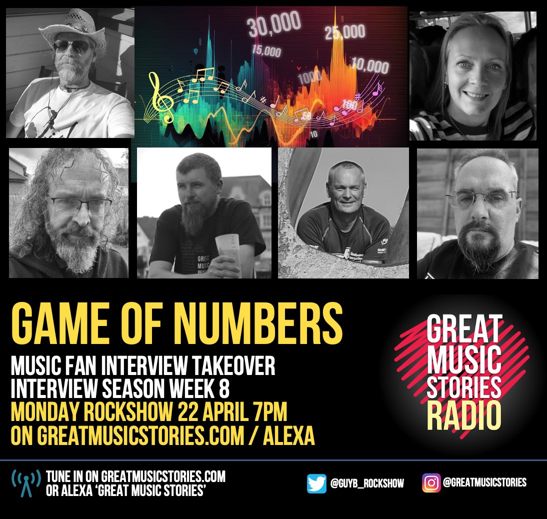 Monday Rockshow. It’s Game of Numbers week 8. And the music fans are doing the talking -@darealKent @andyfinlay07 @SarJo17 @tenaka66 @RyanLake87 @stevie_rocker. A week for the fans to talk and the bands and industry to do the listening x