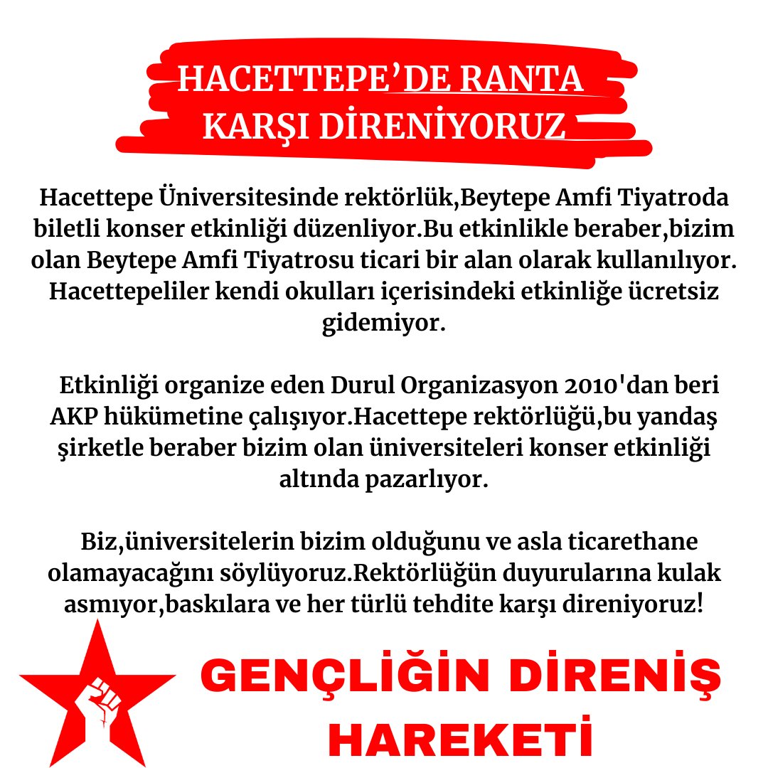 HACETTEPE'DE RANTA KARŞI DİRENİYORUZ