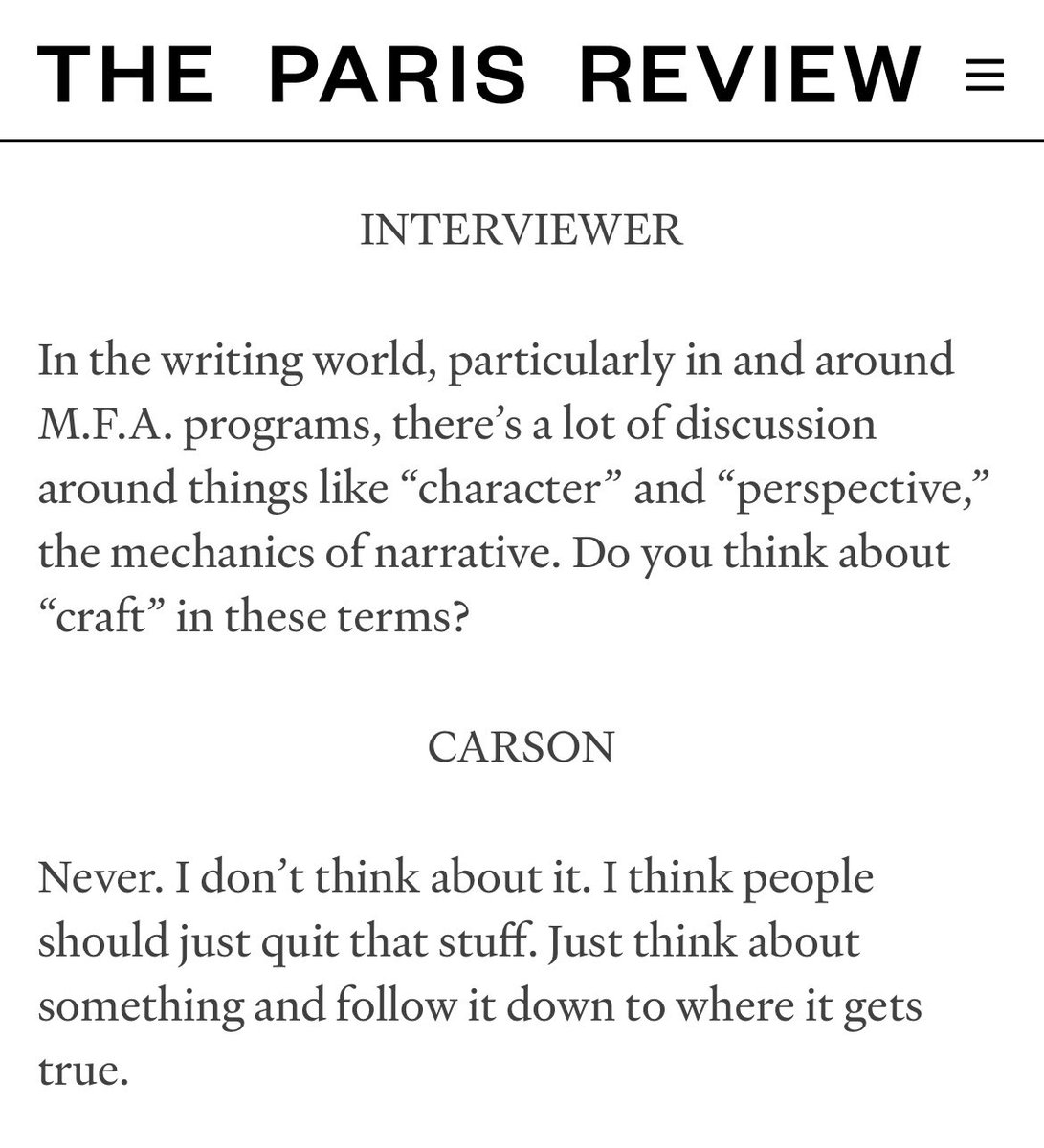 Waking up to Anne Carson &amp; thinking, oh dear god, yes. “People should just quit that stuff.”