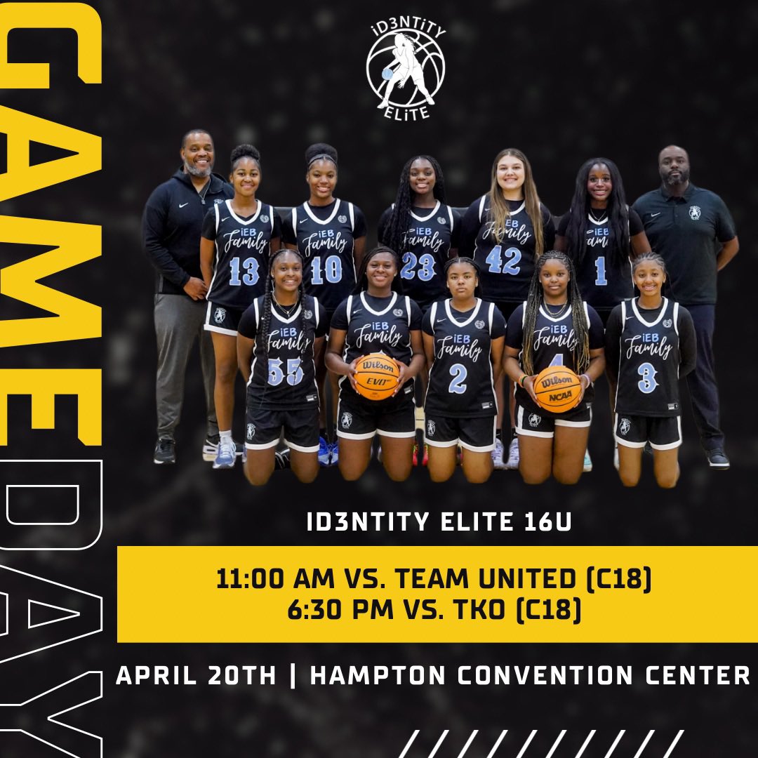 Game Dayyyyyy!! Come check out our 16u. They are ready to take on day ✌🏾 here in Hampton, VA! #iEBfamily💙🏀🔥