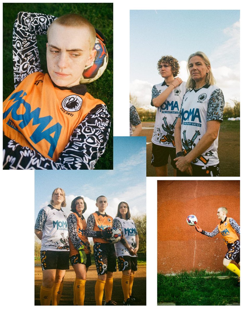 Please welcome to the stage our flamin’ hot GOALIE KIT! Our fiercely orange goalkeeper shirt is an ode to the powerful players who put on the gloves and protect the goal, our heroes. 📸: Lucien Phoenix Kit illustrations: Donatella Esposito Our spiritual home: Brockwell Park 🦢