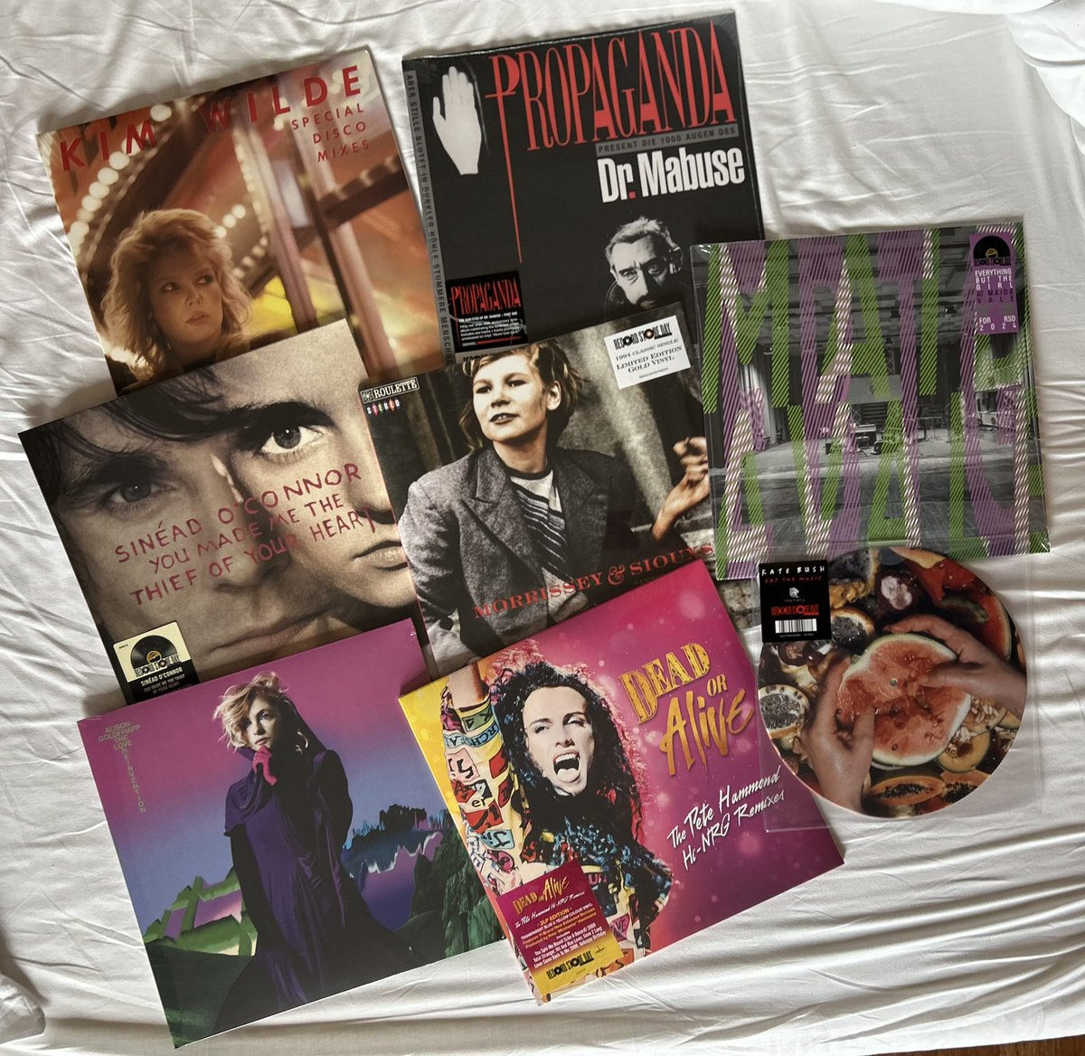 Up at 5:30 this morning and inline for 6:00 am. Waited 4 hours in the freezing cold but managed to get everything I wanted 😀 #RSD #DeadOrAlive #KimWilde #EBTG #KateBush #SineadOConnor #AlisonGoldfrapp #Propaganda #MorrisseyandSoiuxsie Absolutely knackered but all worth it!