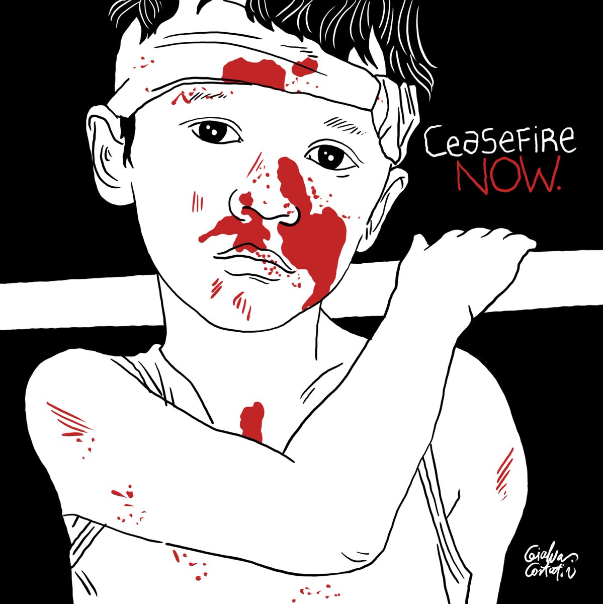 Arrêtez de tuer! 
Cessez le massacre! 
Cessez-le-feu! 
#Gaza #Genocide_of_Palestinians