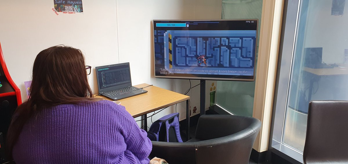 Escapecode_'s tweet photo. Good start to the Safe Hayven demo at Retrograde, Wrexham today. More to come! #screenshotsaturday #escapestudios #indiedev #2dplatformer #videogame #wrexham https://t.co/a5qzNR5Hbq