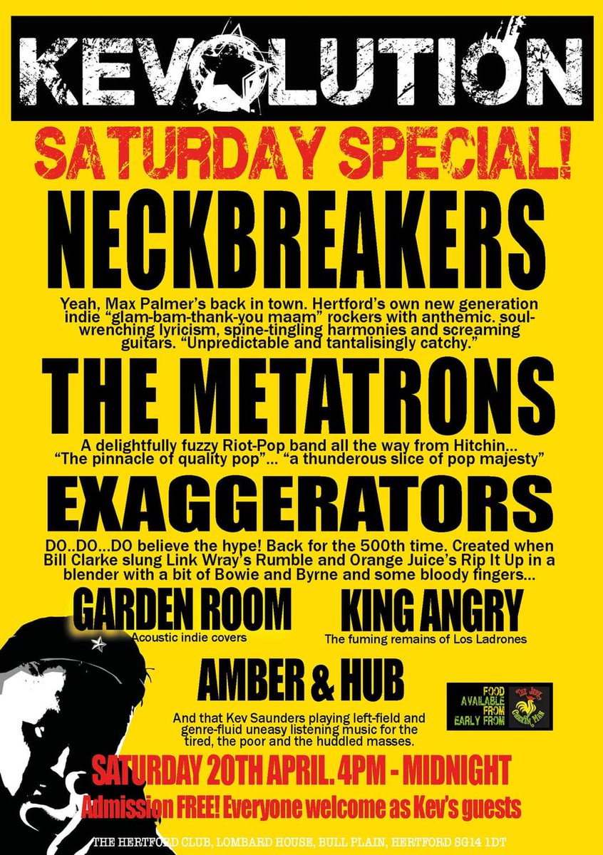 ***TONIGHT*** <a href="/HertfordclubUK/">Hertford Club (official)</a> onstage 9pm, doors 4pm, great bands all day, free entry woo! X
facebook.com/events/s/neckb…
