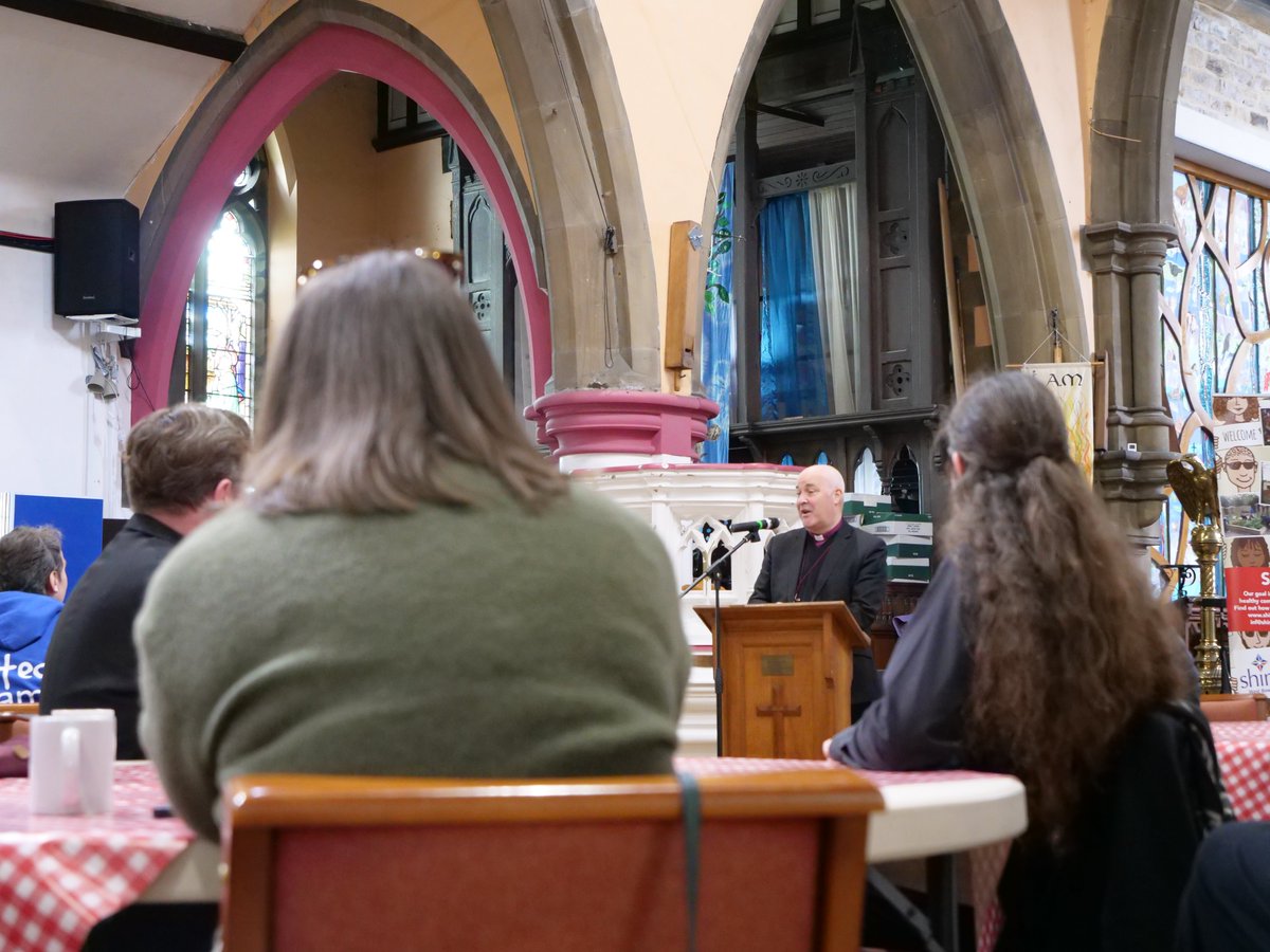 It's been an excellent morning as we mark the 10th anniversary of our diocese, with @CottrellStephen visiting @CryptLeeds and hearing about their work, before heading to St Stephen's West Bowling in Bradford to meet some of our curates and hear about their ministry!