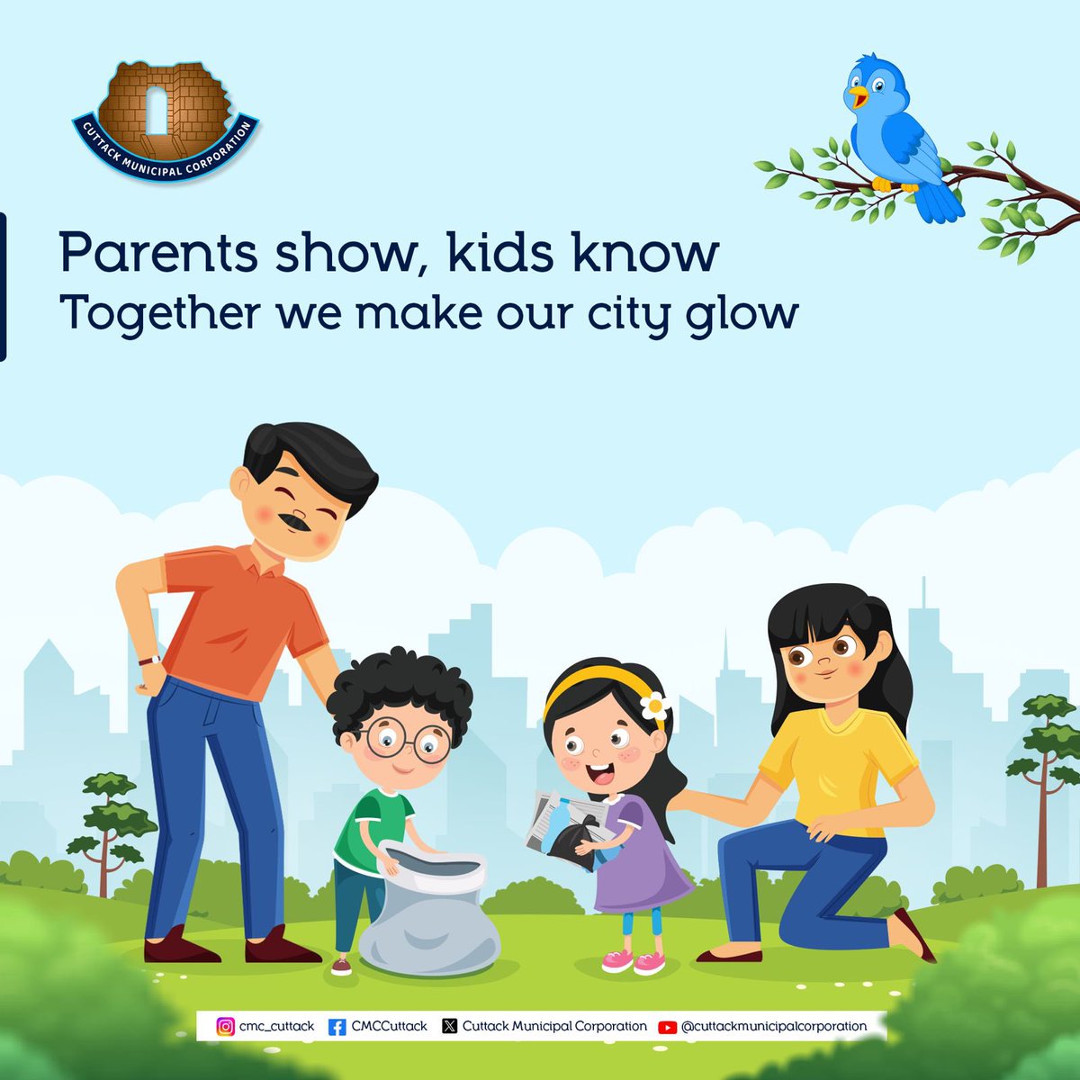 Parents show, kids know Together we make our city glow #mocuttack #cmc #swacchasurvekshyan