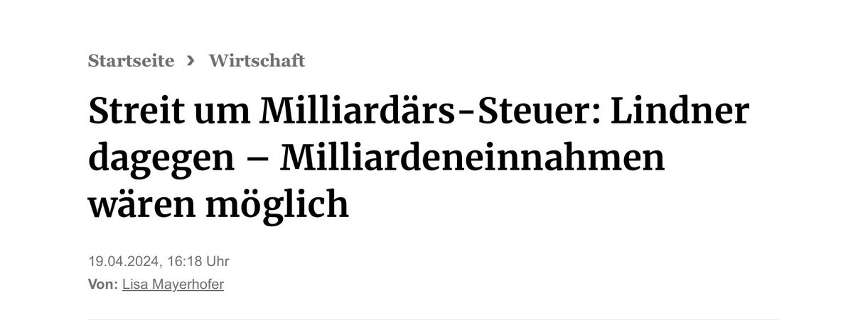 Normalbürger müssen Steuern zahlen, Superreiche können diese dagegen meist gut umgehen. Brasilien setzt sich für eine globale Milliardärssteuer ein – aber Deutschlands Finanzminister @c_lindner ist dagegen. Keine Pointe. #TaxTheRich