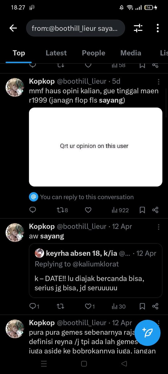 boothill_lieur's tweet image. reply and i'll give u a word to search it on ur profile

i got "sayang"

jingan gue keliatan buaya (ily xianyun)