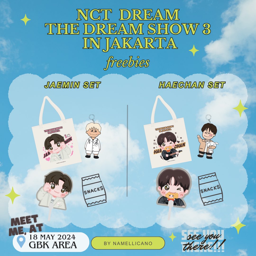 namellicano's tweet photo. NCT DREAM The Dream Show 3 in Jakarta — Freebies by @namellicano 

RT and LIKE are appreciated

📆 : 18 May 2024
📍 : GBK Area (TBA)

🐻🐰 LIMITED QTY 🐰🐻

See you there ♡♡ @NCTsmtown_DREAM 
#TDS3INJAKARTA 
#THEDREAMSHOW3_IN_JAKARTA 
#NCTDREAM_THEDREAMSHOW3 https://t.co/heWq6Bqb0C