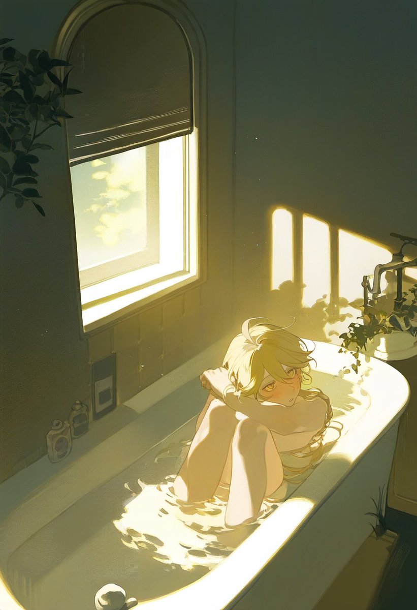 illix233's tweet photo. one day morning

#aether #空 
#GenshinImapact #原神
#NAI3