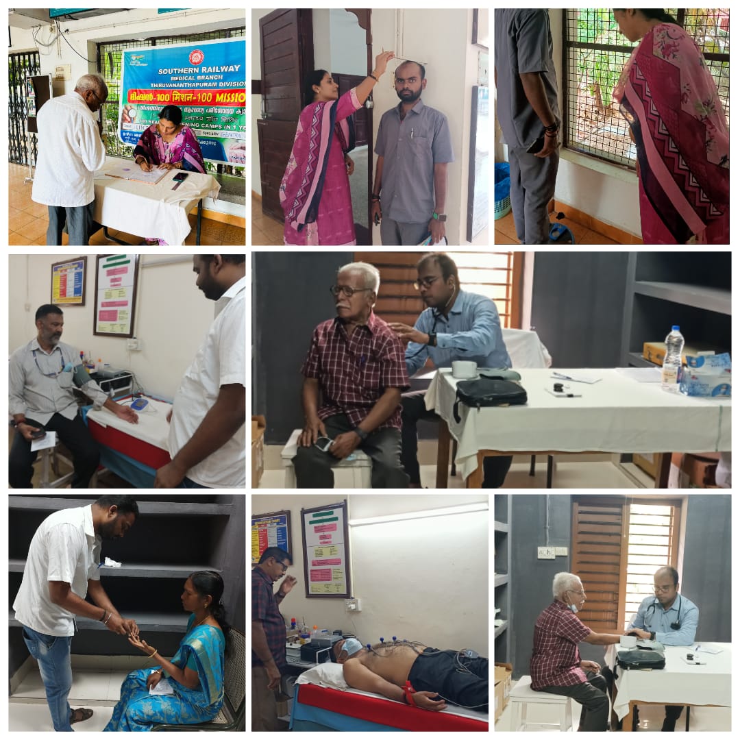 General Medicine camp held at #NagercoilJunction station on 20.04.2024 as part of #Mission100 led by Dr. Jessu Antony, Sr. DMO/RH/TVP. 22 beneficiaries screened, including employees, retirees, and dependents.

#SouthernRailway #TVCSR #100MedicalCampYear