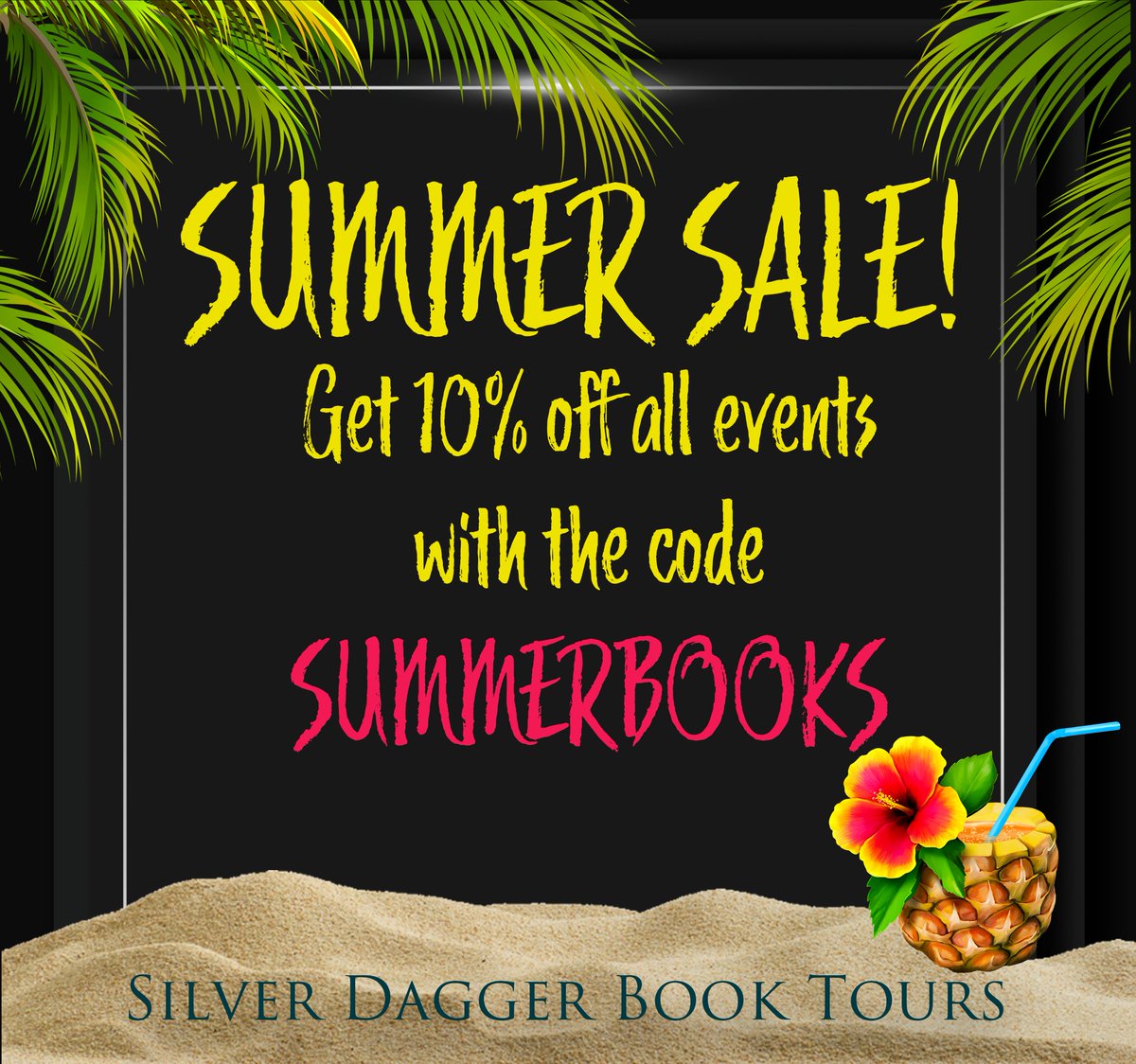 ☀🌸SUMMER SPECIAL!🌸☀
Use the code
SUMMERBOOKS
to get 10% off all events!
bit.ly/SDBookATour
#BookTour #authorpromotion #BookPromotion
#reading #booklovers #booktok #bookbuzz #BookBoost #bookblogger #bookstagram #bookish #bookclub #MustRead #writersofinstagram  #BookTour