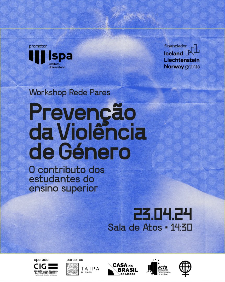 📚 Não percas o workshop “Rede Pares | Prevenção da Violência de Género: o contribuição dos estudantes do ensino superior“! 💪 🗓️ Anota na agenda: 23 de abril, às 14:30, na Sala de Atos. A entrada é gratuita, mas as vagas são limitadas, então garante já sua inscrição!