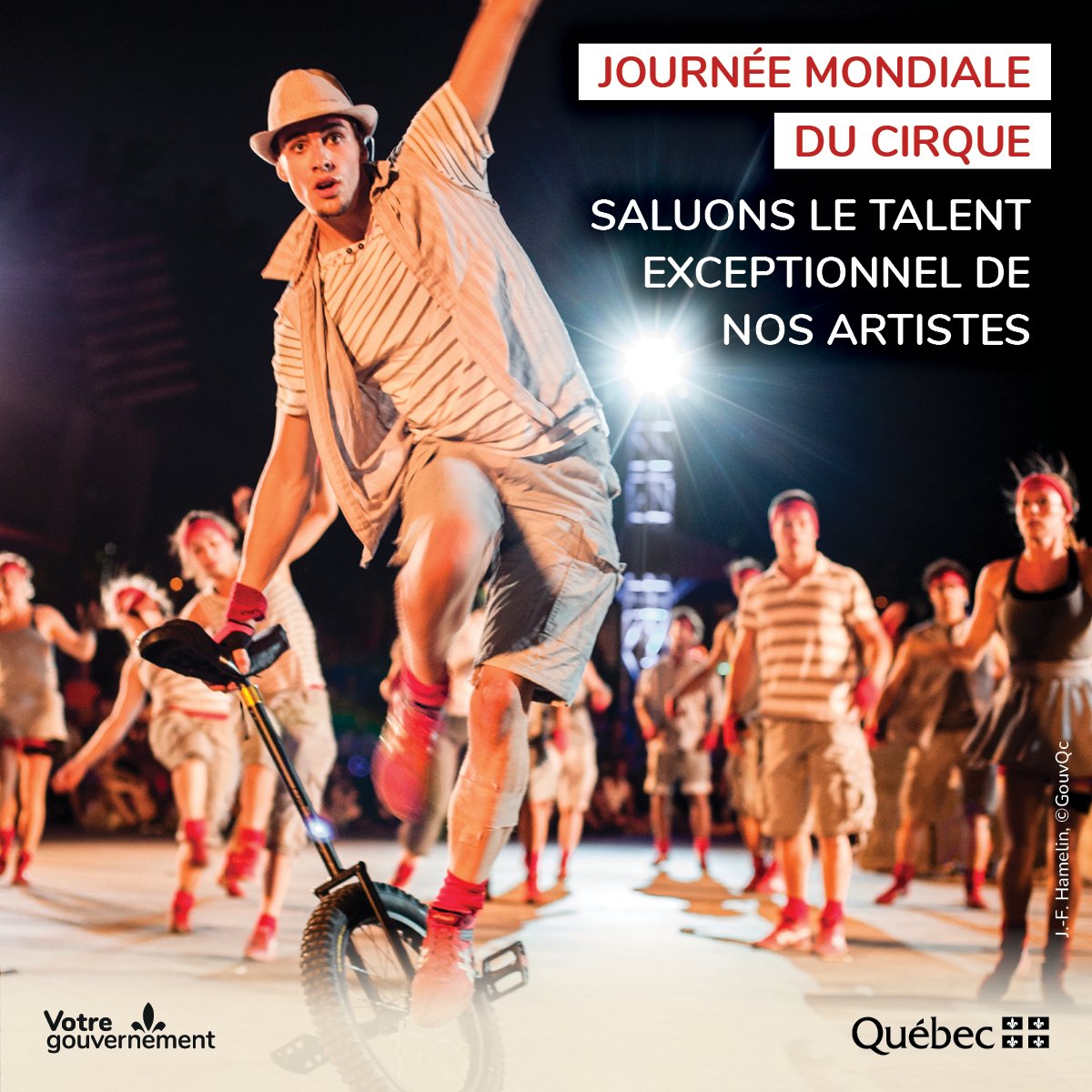 [Journée mondiale du cirque] 🎪 🎩 🤹 ✨ 
Visitez les sites Web des compagnies de cirque du Québec pour connaître les dates des spectacles à venir! #CirqueQc #CultureQc