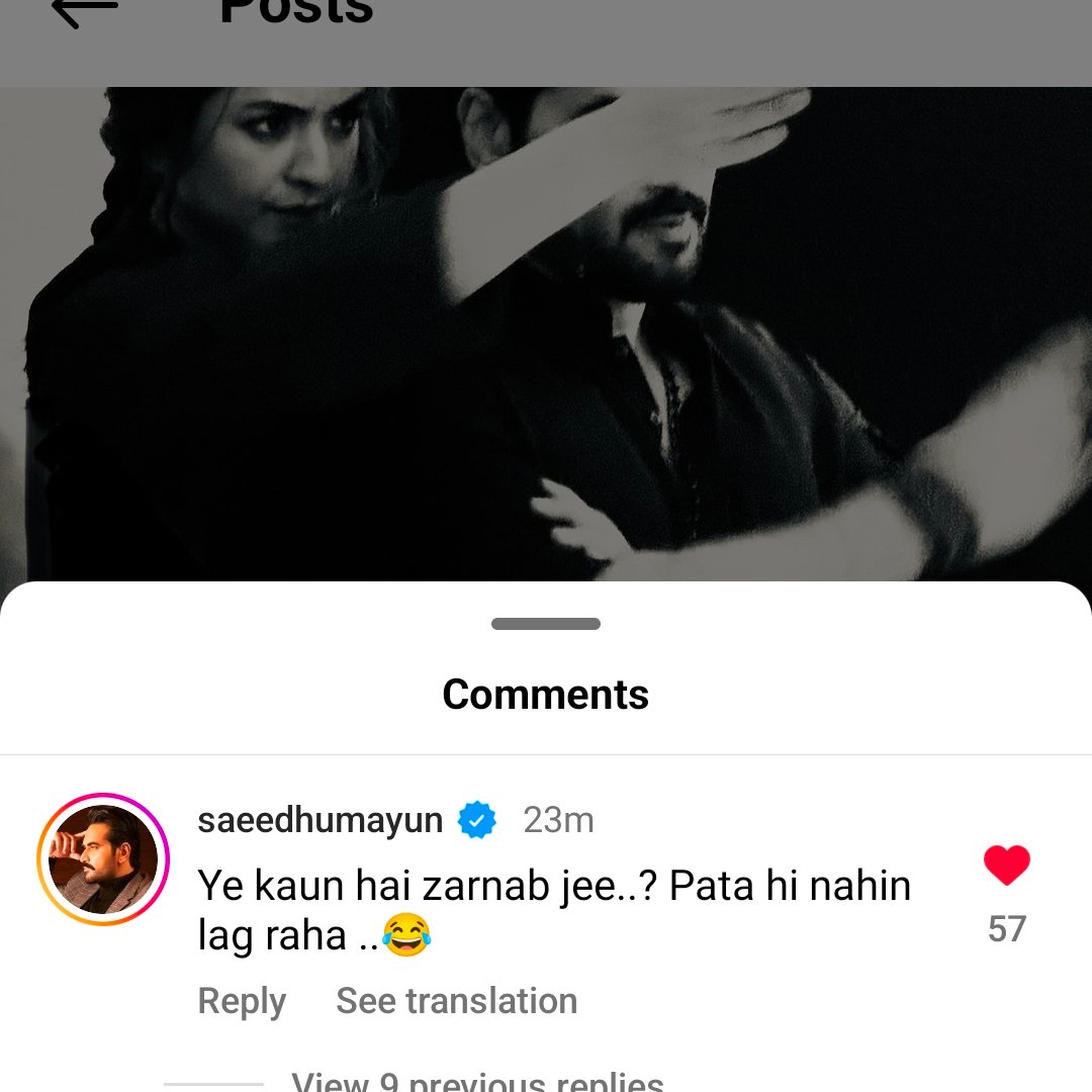 Munna Bhai commented on his Zarnab Ji's post😭👏🏾❤️

#HumayunSaeed #YumnaZaidi 
#GentleMan