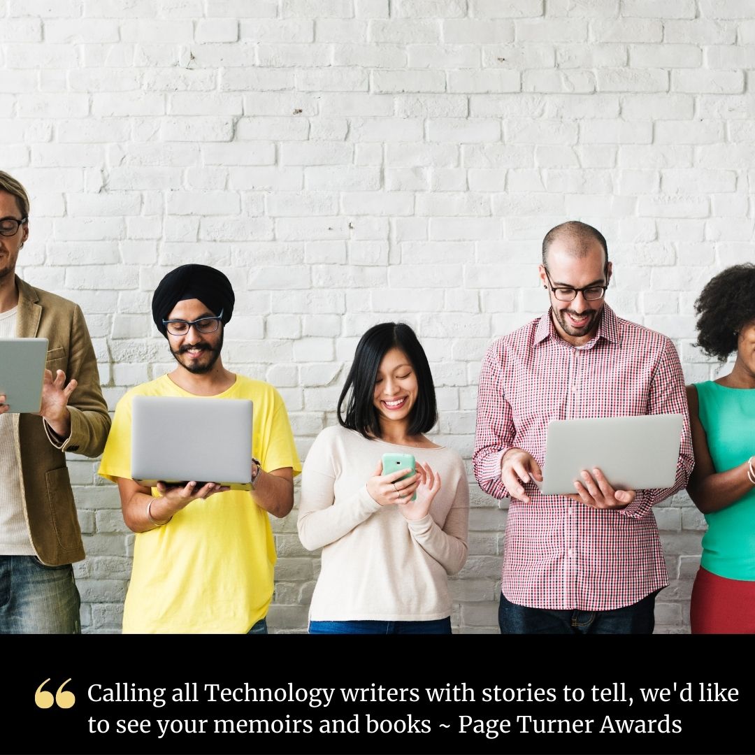 PageTurnerAward's tweet photo. Calling all Technology Writers!โ๐ป
Page Turner Awards is inviting aspiring writers & budding authors in the technology community๐
Learn More ๐๐ป https://t.co/xprS6GqRJg
#writers #writing #writingcommunity #author #technologywriters #technologywriter #writingawards #bookawards https://t.co/FJzn8m54En