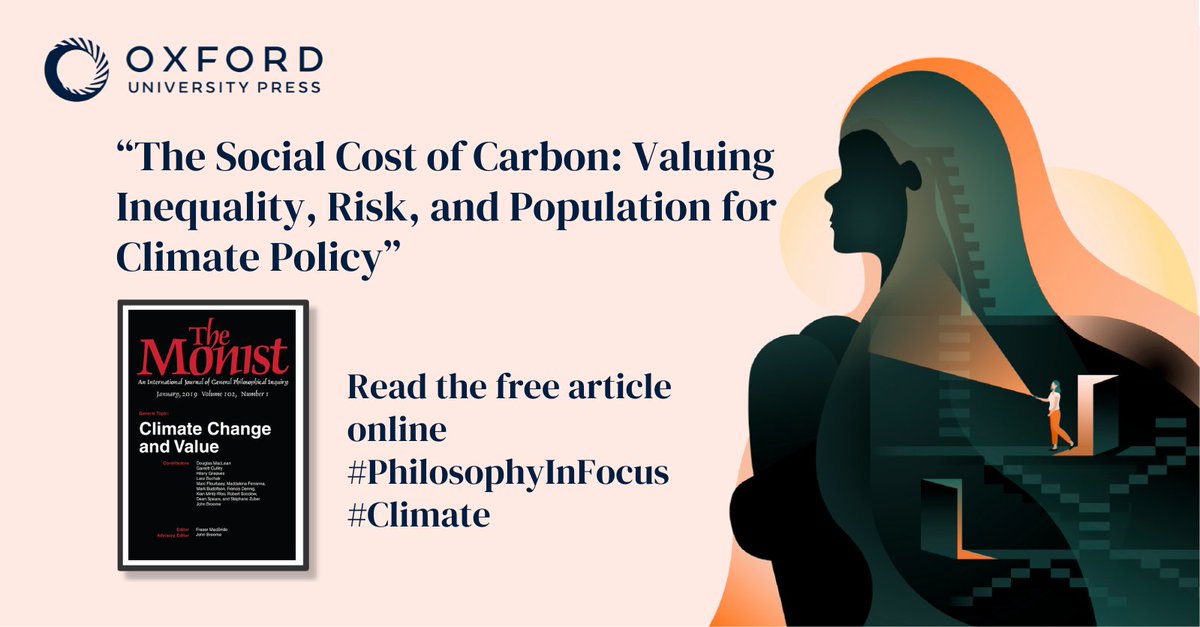 Explore how considerations of inequality, risk, and population ethics shape the determination of the social cost of carbon in 'The Social Cost of Carbon'. Access the free article: oxford.ly/3J3RV9q #PhilosophyInFocus