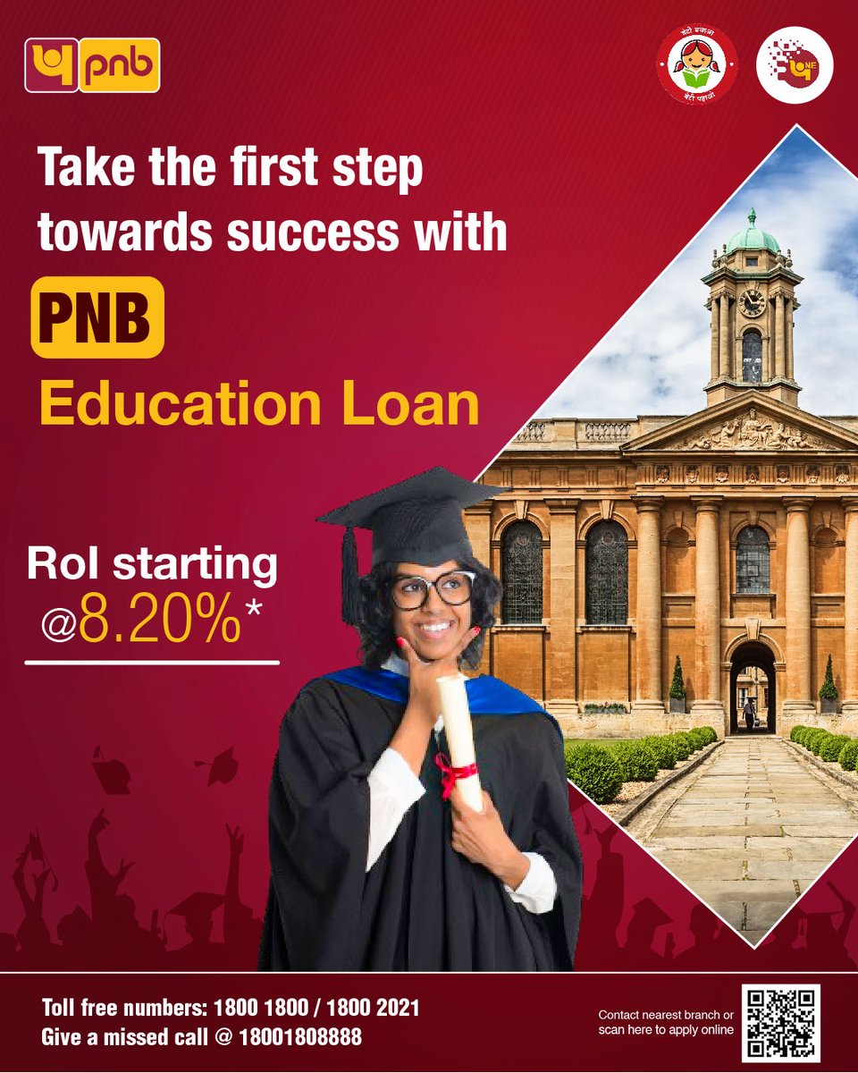 Let's make your aspirations a reality with PNB Education Loan!

To apply online & For more info, visit: pnbindia.in/CF-Loan.aspx?c…

#EducationLoan #ApplyNow #PNB #Banking