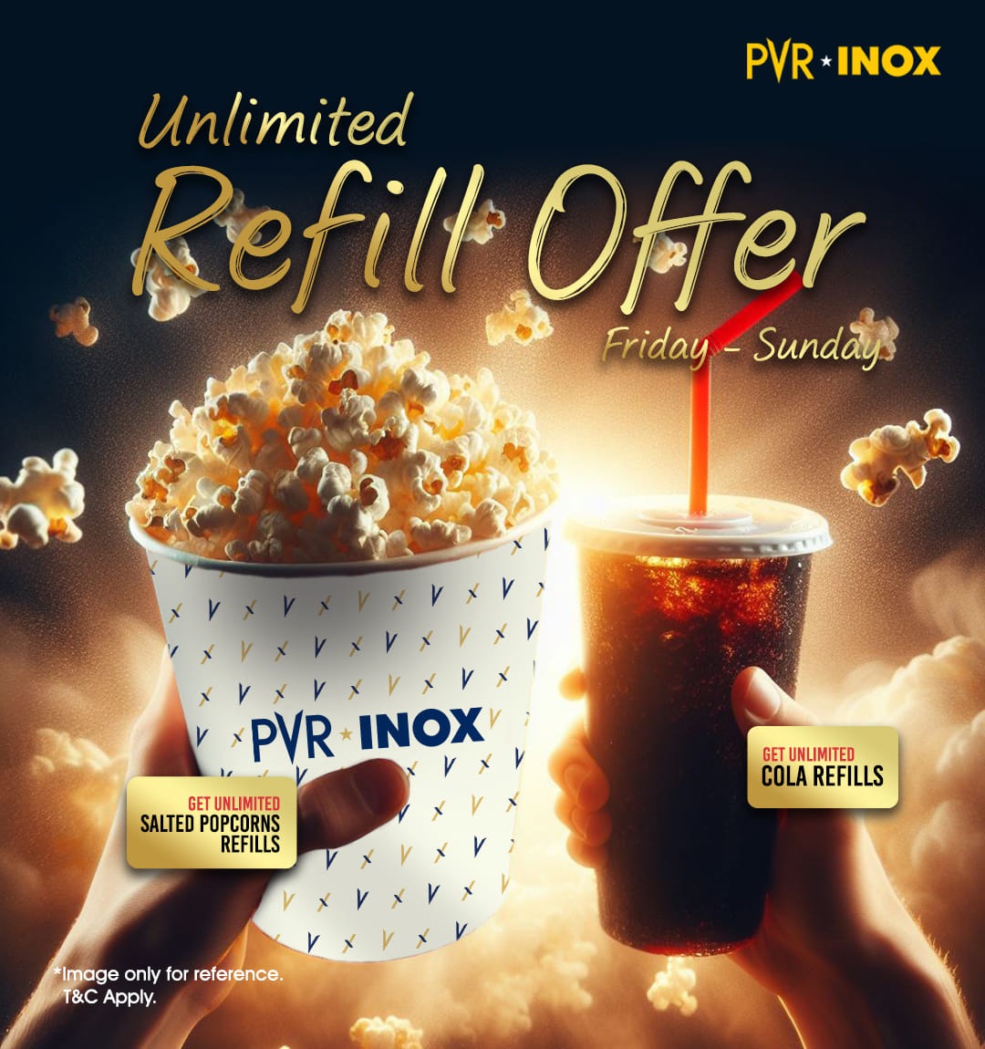 Upgrade your movie experience with our blockbuster offer! 🎉😋Dive into some quality entertainment with unlimited refill offer from Friday to Sunday, where you get unlimited salted popcorn and Pepsi refills to keep the excitement going! 🥤🎬

*T&C Apply
.
.
#UnlimitedRefillOffer