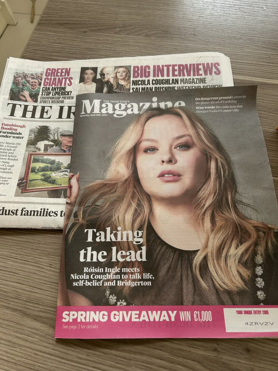 In today’s beautiful @IrishTimes Mag, Nicola Coughlan, @NualaNiC, #RecordStoreDay2024 faves, reviews and columns from @CorinaHardgrave @AkaPaulHoward @SeanMoncrieff @finn_mcredmond, fashion, recipes, travel and so much more. In shops today 📰🗞️🏃‍♀️