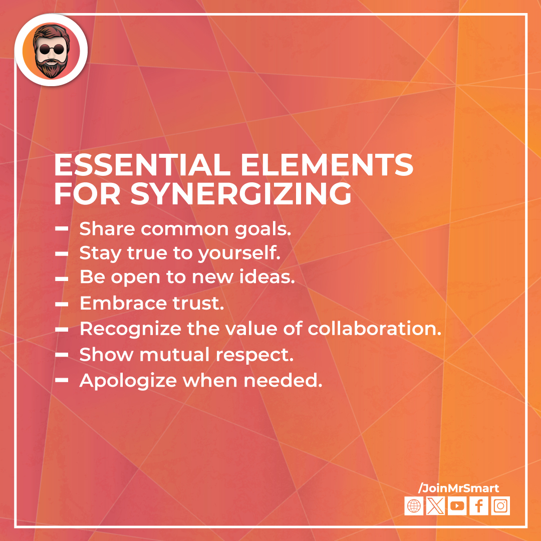 Discover the magic of synergy! Embrace shared goals, trust, openness, respect, and collaboration. Together, we achieve more.

#Collaboration #Teamwork #mrsmart