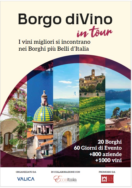 Torna Borgo diVino in tour-4a ediz: l'evento itinerante in 20 tappe alla scoperta dei migliori vini dei Borghi più belli d'Italia avrà luogo dal #27aprile a ottobre, con oltre 1000 etichette e le #tipicità del #MercatoItalianoBorghi da gustare #borghi shorturl.at/anEI3