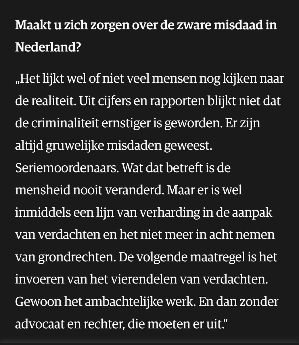 Inez Weski is als geen ander bewust van de staat van justitie in NL. De inschatting die @JeroenPols en ik maakten over de arrestatie van Inez zat dichtbij het verhaal dat zij nu naar buiten brengt. Wat wij ook vaak aanhalen is de leugen dat er een verharding of verergering of
