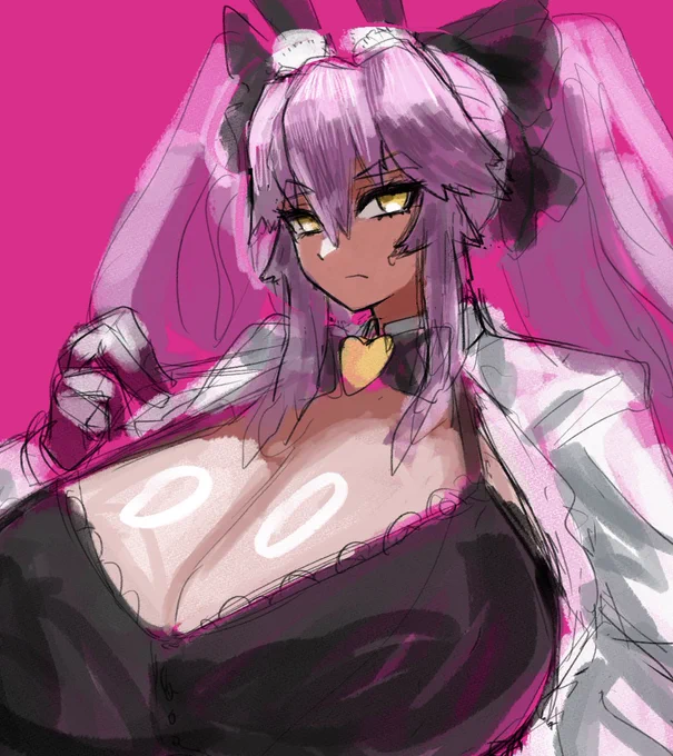 ニキチッチの絵が好評だったのと現在スランプ中なのでコヤンの絵を描いてるんですが、ブラジャーを付けてそうな再臨が光闇含めてこれしかありませんでした、どゆこと…? 