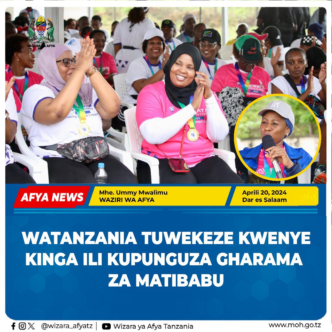 WATANZANIA TUWEKEZE KWENYE KINGA ILI KUPUNGUZA GHARAMA ZA MATIBABU - WAZIRI UMMY Na WAF - Dar Es Salaam Waziri wa Afya Mhe. Ummy Mwalimu amewataka Watanzania kuwekeza zaidi kwenye kinga na sio tiba ili kupunguza gharama za matibabu pamoja na kuepuka magonjwa Yasiyoambukiza