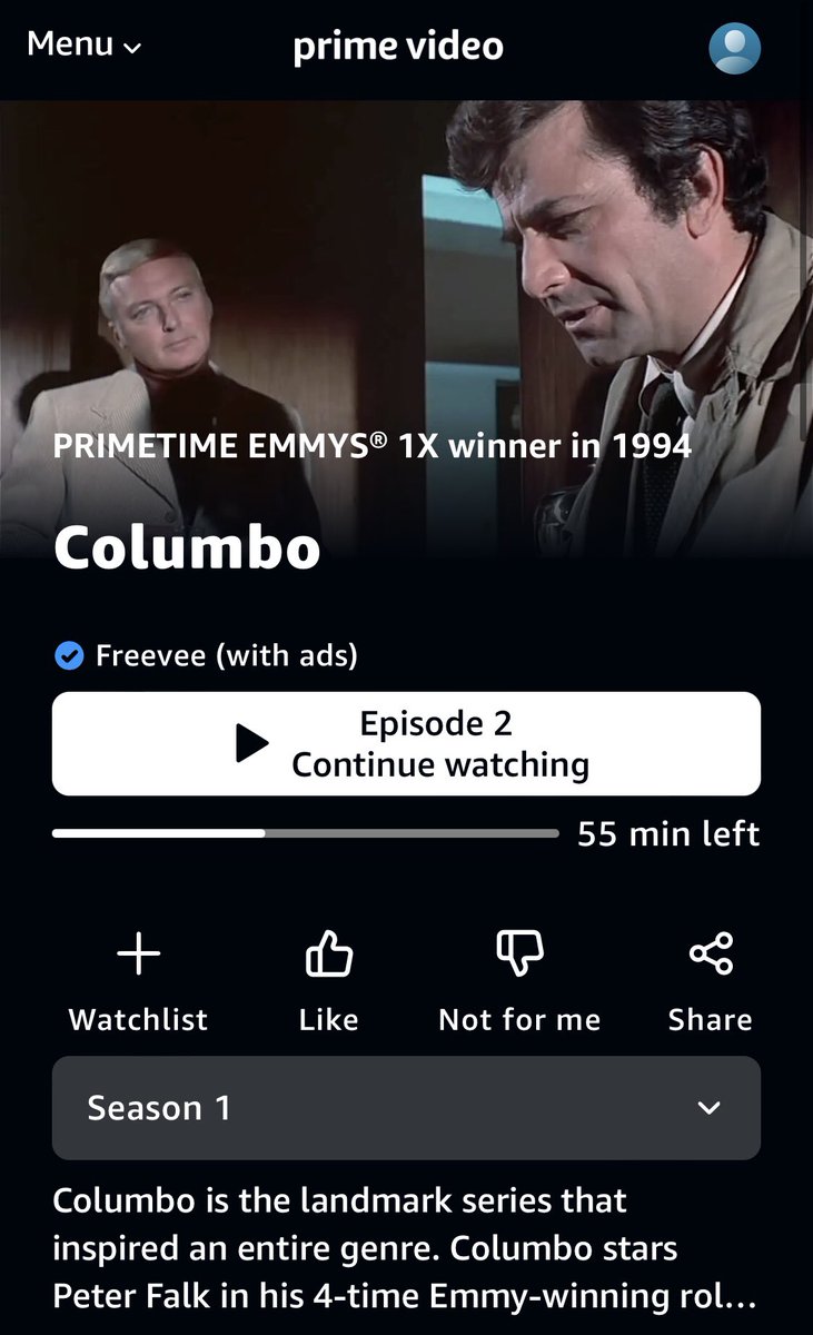 Happy Saturday! Pattye’s entry from Amazon Prime- strangely only 2 titles are listed- The Beguiled and the Lou Grant episode “Henhouse”- but on the Amazon app (with FreeVee) Columbo’s Ransom is available, too… Strange… #pattyemattick  #patriciamattick #amazon #TheBeguiled ➡️
