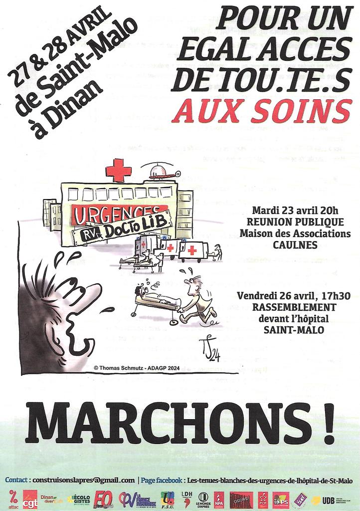 Marche pour accès aux #soins, secteur 6 de santé, #Cancale,#SaintMalo, #Dinan