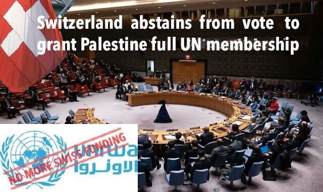ANOTHER SWISS NO‼️ First Switzerland halts payments for the UN Palestinian Fund in Gaza no matter what the investigations into UNRWA reveal. Now, Switzerland abstains to grant full UN membership to Palestinians. The Swiss certainly know who and what Hamas is. Time for the rest of
