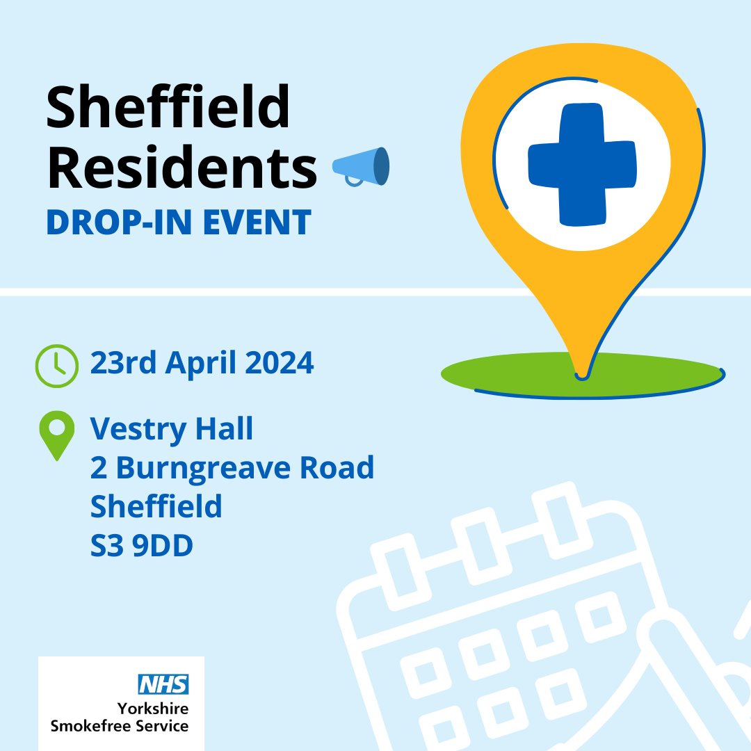 We are attending the IRSAAC Diabetes Awareness event at Vestry Hall on the 23rd April 🚭 Pop down and say hello to our Sheffield Smokefree team, we'd love to help you start on your journey to becoming smoke free! #smokefree #sheffield #quitsmoking