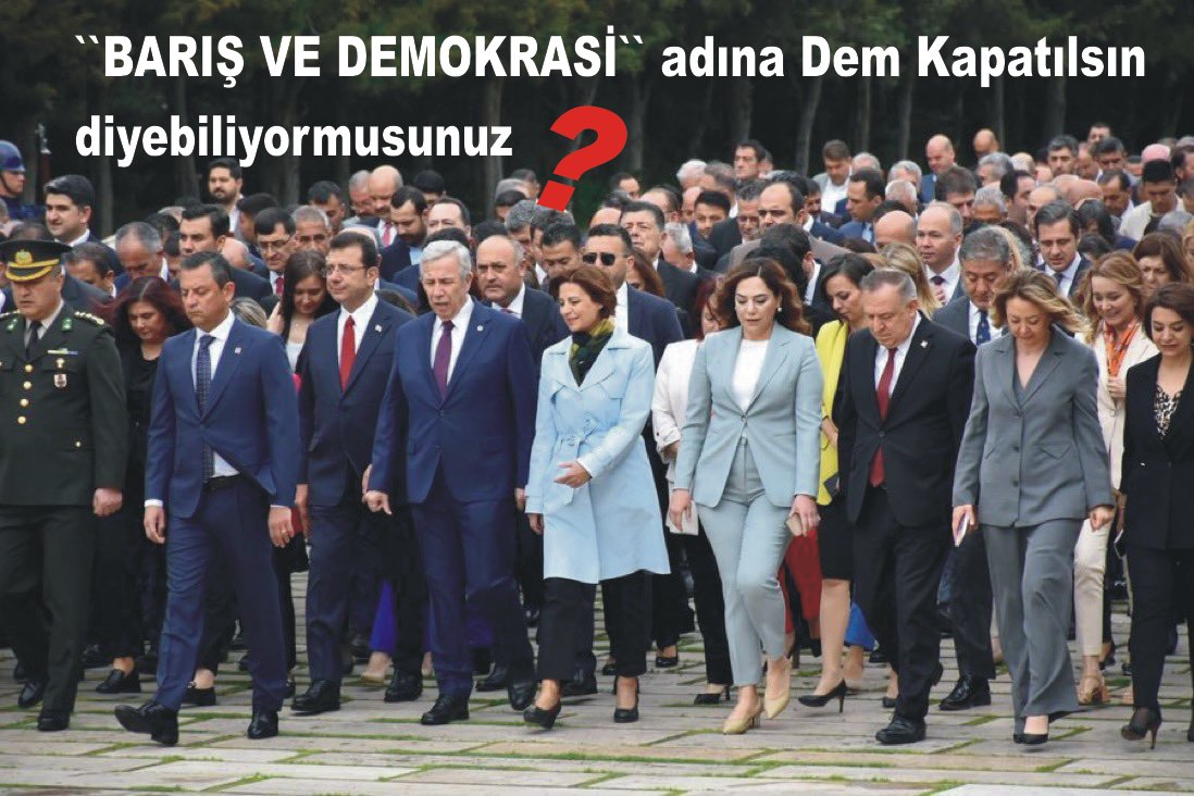 himayenize aldıgınız ortagınıza yürüseniz de... sıkıyorsa hesap sorsanız. ``BARIŞ VE DEMOKRASİ`` adına Dem Kapatılsın Cumhurbaşkanı Erdoğan Uğur Dündar Metin Akpınar Selçuk Tepeli #Antalya #İstanbul Hasan Can Kaya