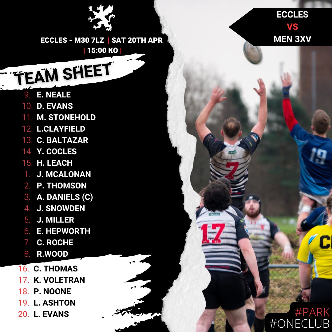 Our teams for today 💪

Up the park ⚫️⚪️

#park #wythenshawe #chorlton #southmanchester #oneclub #localsports #whalleyrange #manchester #didsbury #withington #fallowfield #RugbyCommunity #rugbyunion #rugbyclub #rugbylife #rugbymen #rugbywomen