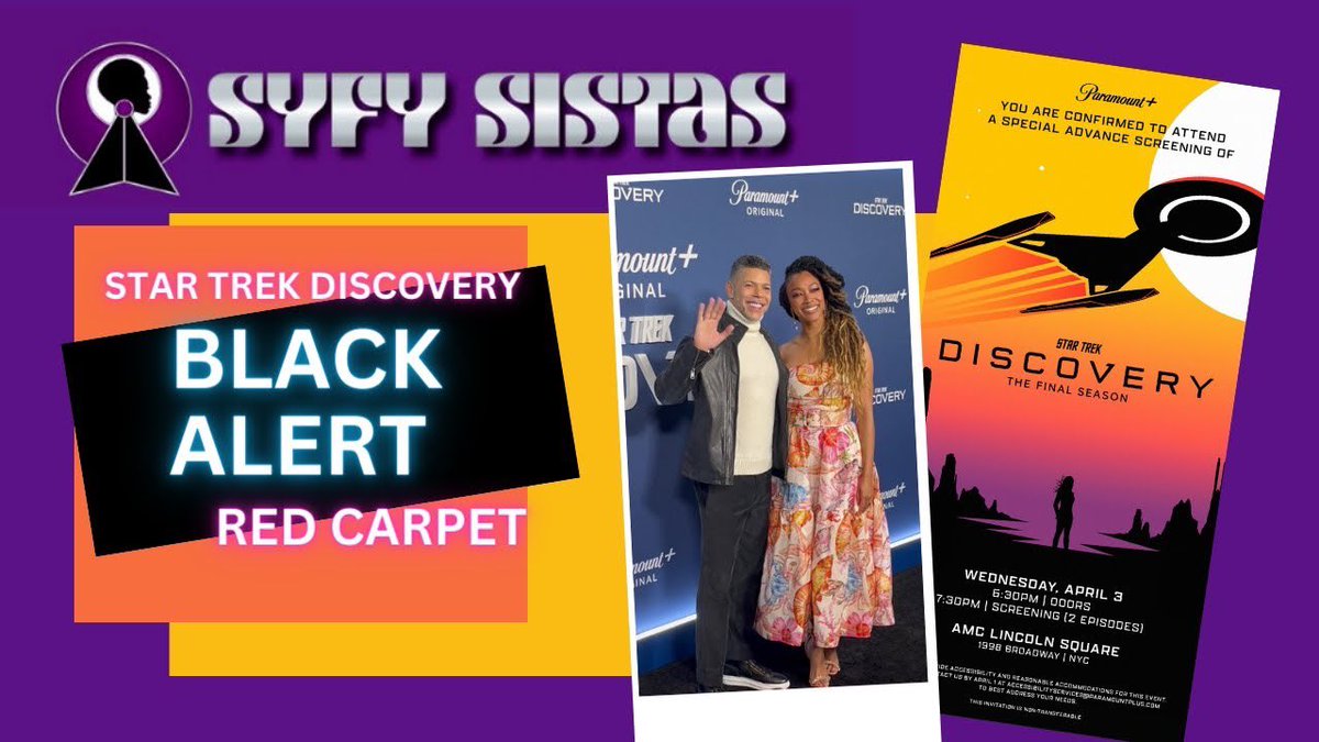 Our next Live Show 4/23 630pm PST/930pm EST has interviews, special guests @NewMoney373 & @DAttico PLUS an BIG announcement from SyFy Sistas Inc. #blackalert #StarTrekDiscovery @StarTrekOnPPlus @AMCTheatres youtube.com/live/fantJffQ2…