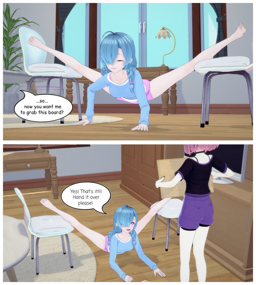 murmux3DArts's tweet photo. Contortion training

Made this some time ago for my bro Jozchuu and he was kind enough to allow me to share it with everyone!

Hope you like this mini-comic!

Lucy and Momo are original characters from Jozchuu!
#contortionist #flexible #backbend #oversplit https://t.co/HWiDuxxW0o