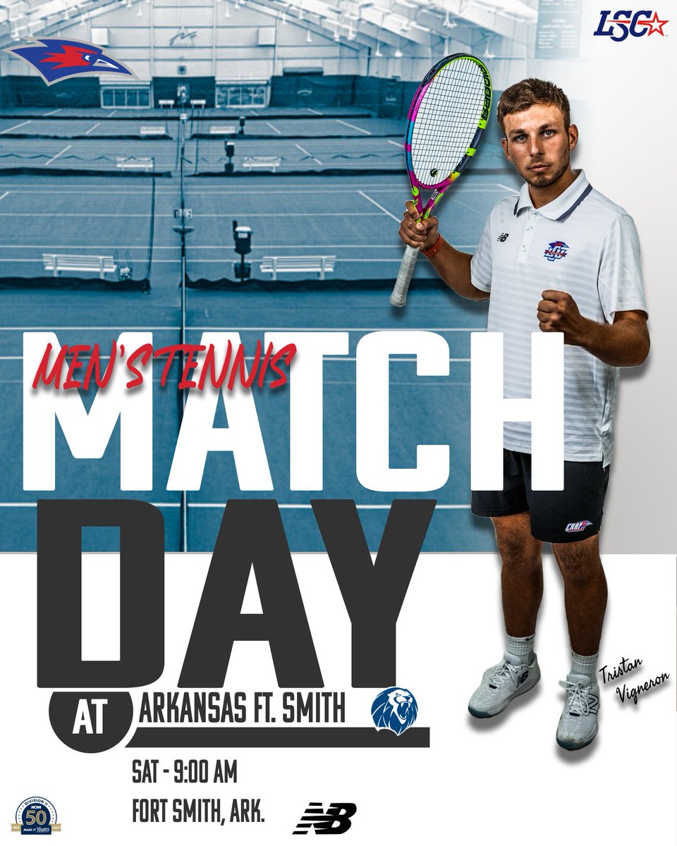 🎾 MEN'S TENNIS MATCH DAY ⏰: 9 a.m. (new time) 🆚: Arkansas Ft. Smith 📍: Fort Smith, Ark. 🏟️: Fort Smith Athletic Club Match Links: linktr.ee/lcutennis #LCUvsUAFS #LSCtennis #D2tennis