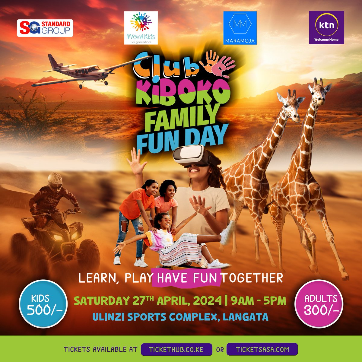 EveWoman (@evewomankenya) on Twitter photo Get ready for a day full of joy and adventure at Club Kiboko Family Fun Day🎊 With amazing partners like <a href="/WowKids11/">Wow Kids Toys</a> and <a href="/MM_Nrb/">MARAMOJA Taxi</a> Taxi App . It's an event you won't want to miss💫
Reserve your spot now!👇 tickethub.co.ke/event/music-an…
#ClubKibokoFunday Get ready for a day full of joy and adventure at Club Kiboko Family Fun Day🎊 With amazing partners like <a href="/WowKids11/">Wow Kids Toys</a> and <a href="/MM_Nrb/">MARAMOJA Taxi</a> Taxi App . It's an event you won't want to miss💫
Reserve your spot now!👇 tickethub.co.ke/event/music-an…
#ClubKibokoFunday