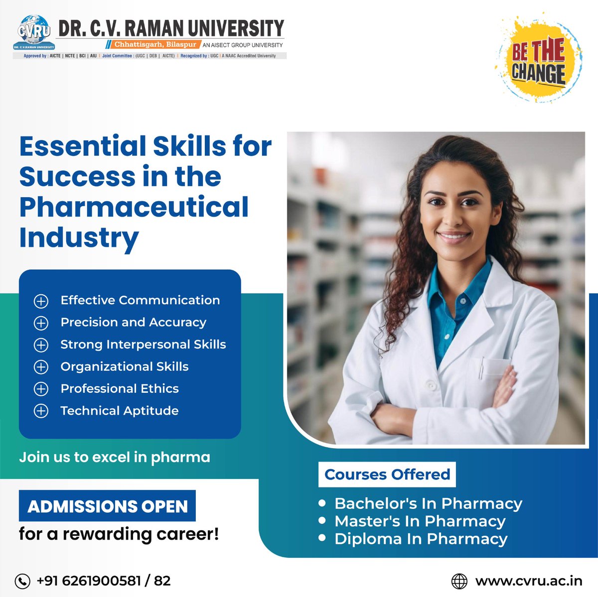 Join us for a rewarding career in the pharmaceutical industry, where essential skills like effective communication, precision, and strong interpersonal abilities are key. Develop organizational skills and professional ethics while honing your technical aptitude.