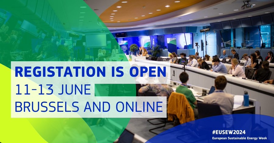 Join us on 11-13 June for the European Sustainable ⚡️ Energy Week 2024!

Check out the programme, register and block your agenda to be part of this event focusing on #NetZeroEnergy solutions for a competitive Europe.

#EUSEW2024 👉 europa.eu/!hjGHWQ